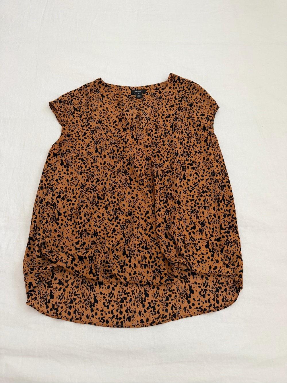 Halogen Brown and Black Speckled Cap Sleeve Top